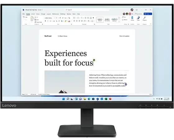 Монитор Lenovo L24-4e 23.8 дюйма IPS FHD 100 Гц 68C2KCC1US
